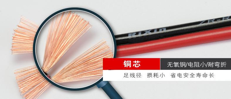 开云电源线RVB红黑平行电线